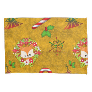 Cute Christmas Fox Pillowcase