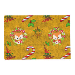 Cute Christmas Fox Placemat