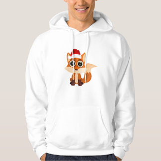 Cute Christmas Fox Santa Hat Cozy Winter Holiday Hoodie