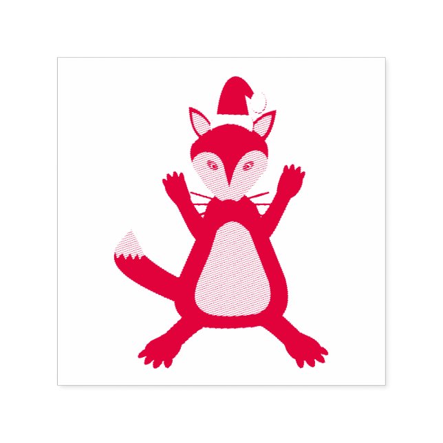 Cute Christmas Fox Self-inking Stamp (Design)