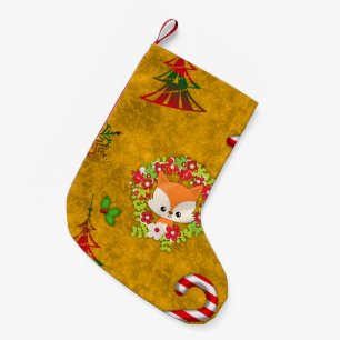 Cute Christmas Fox Small Christmas Stocking