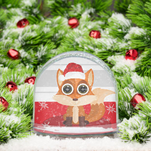 Cute Christmas Fox Snow Globe