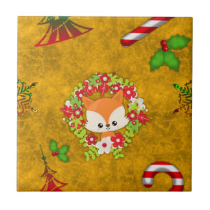 Cute Christmas Fox Tile