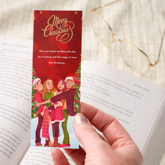 Cute Christmas Friends Bookmark Cozy Holiday Gift