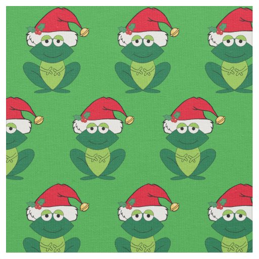 Cute Christmas Frog Fabric