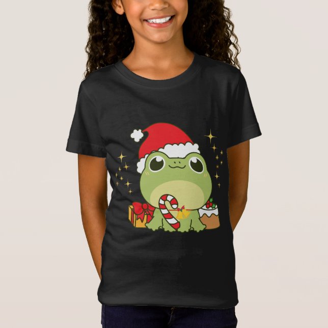 Cute Christmas Frog T-Shirt (Front)