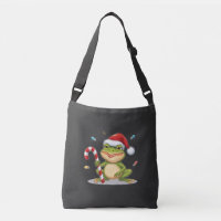 Cute Christmas Frog With Candy Cane - Funny Holida