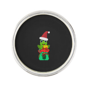 Cute Christmas Frog with Gifts _ Funny Holiday Lapel Pin