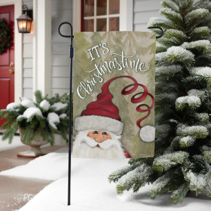 Cute Christmas Fun Santa Whimsical Holiday Garden Flag