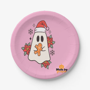 Cute Christmas Ghost Mug Holiday Gingerbread & P Paper Plates