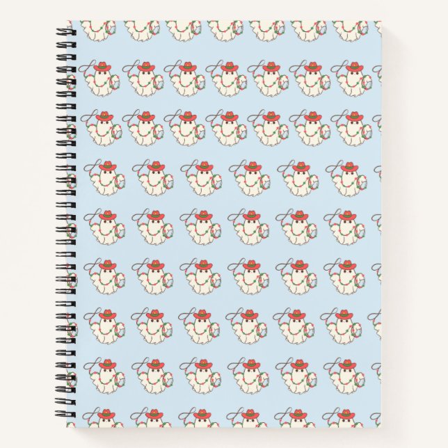 Cute Christmas Ghost Spiral Notebook Design (Front)