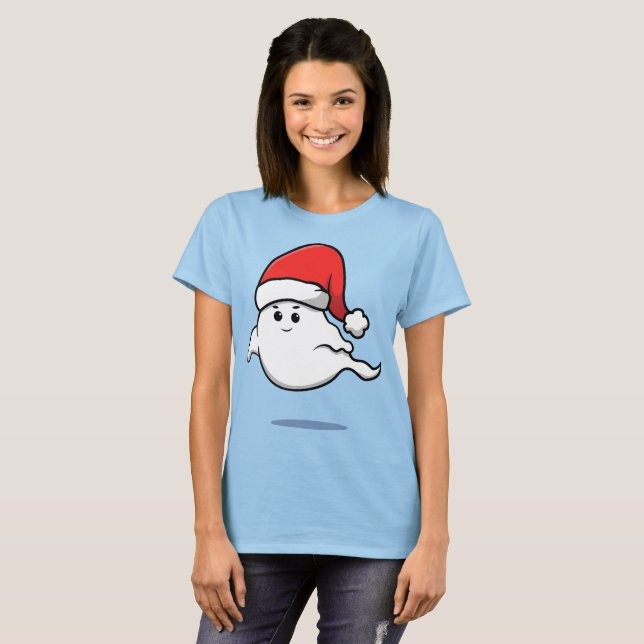 Cute Christmas Ghost T-Shirt (Front Full)