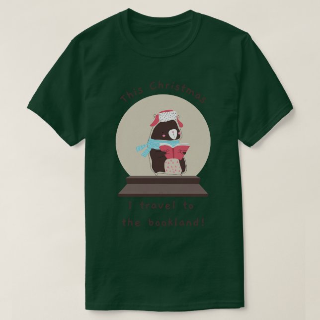 Cute Christmas Gift For Book Lovers  T-Shirt (Design Front)