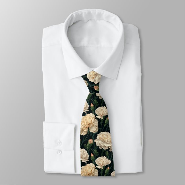 Cute Christmas Gift For Boyfriend Carnation Flower Neck Tie (Tied)