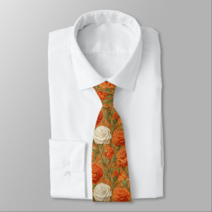 Cute Christmas Gift For Dad Carnation Flower Neck Tie