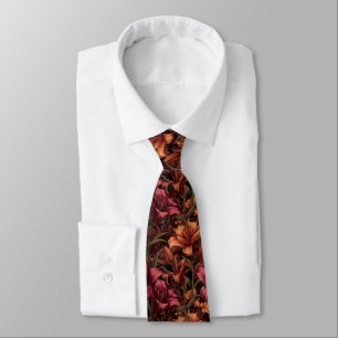 Cute Christmas Gift For Him Lilies Flower Neck Tie