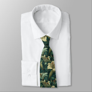 Cute Christmas Gift For Him Lilies Flower Neck Tie