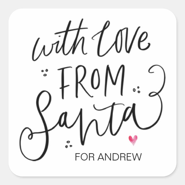 Cute Christmas Gift Tags From Santa Stickers (Front)