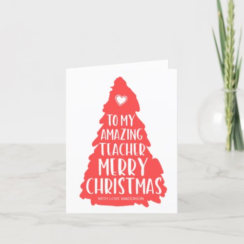 Cute Christmas Gifts For School Teacher Holiday Card