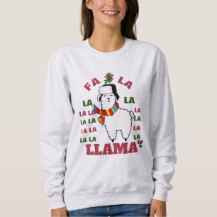 Cute Christmas Gifts, Funny Fa La La Llama Humor Sweatshirt