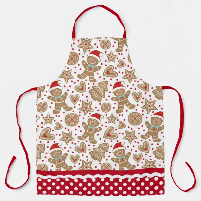 Cute Christmas Gingerbread baking Apron (Front)