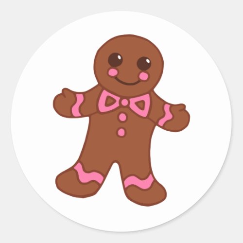Cute Christmas Gingerbread Boy Cookie Stickers