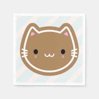 Cute Christmas Gingerbread Cat Napkins
