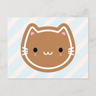 Cute Christmas Gingerbread Cat Postcard