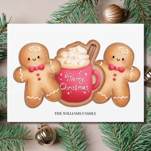 Cute Christmas Gingerbread Cocoa  Holiday Card
