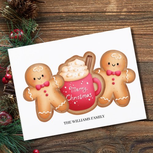 Cute Christmas Gingerbread Cocoa  Holiday Postcard