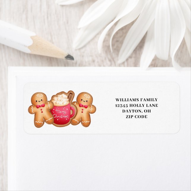 Cute Christmas Gingerbread Cocoa  Label (Insitu)