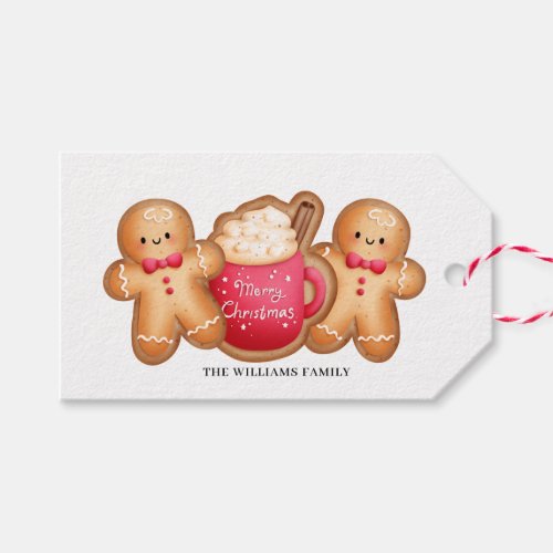 Cute Christmas Gingerbread Cocoa Name  Gift Tags