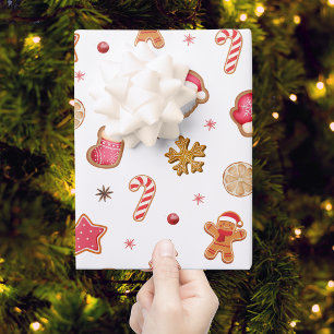 Cute Christmas Gingerbread Cookie Wrapping Paper Sheets