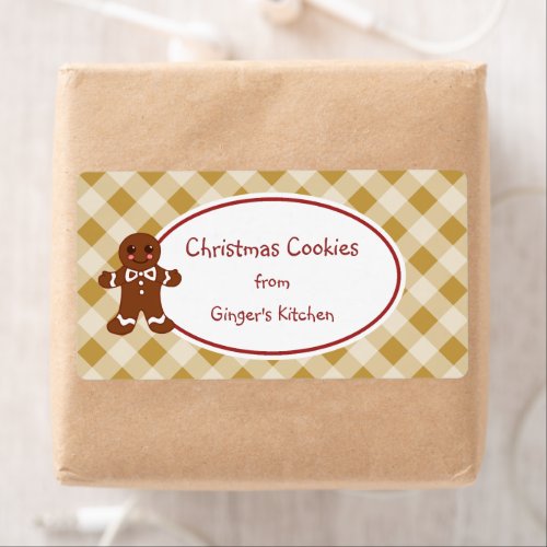 Cute Christmas Gingerbread Cookies Gift Tag Labels