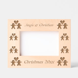 Cute Christmas Gingerbread Couple Custom Engraved Frames