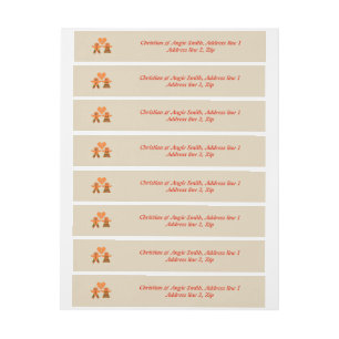 Cute Christmas Gingerbread Couple Custom Wrap Around Address Label