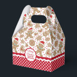 Cute Christmas Gingerbread Favor Box<br><div class="desc">A cute Christmas gingerbread man pattern decorates this gift box. So cute for passing out Christmas cookies and treats. Personalize it with your name. Designed for you by Blackberry Boulevard.</div>