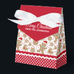 Cute Christmas Gingerbread Favor Box<br><div class="desc">A cute Christmas gingerbread man pattern decorates this gift favor box. So cute for passing out Christmas cookies and treats. Personalize it with your name. Designed for you by Blackberry Boulevard.</div>