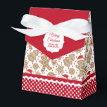 Cute Christmas Gingerbread Favor Box<br><div class="desc">A cute Christmas gingerbread man pattern decorates this gift favor box. So cute for passing out Christmas cookies and treats. Personalize it with your name. Designed for you by Blackberry Boulevard.</div>