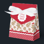 Cute Christmas Gingerbread Favor Box<br><div class="desc">A cute Christmas gingerbread man pattern decorates this gift favor box. So cute for passing out Christmas cookies and treats. Personalize it with your name. Designed for you by Blackberry Boulevard.</div>