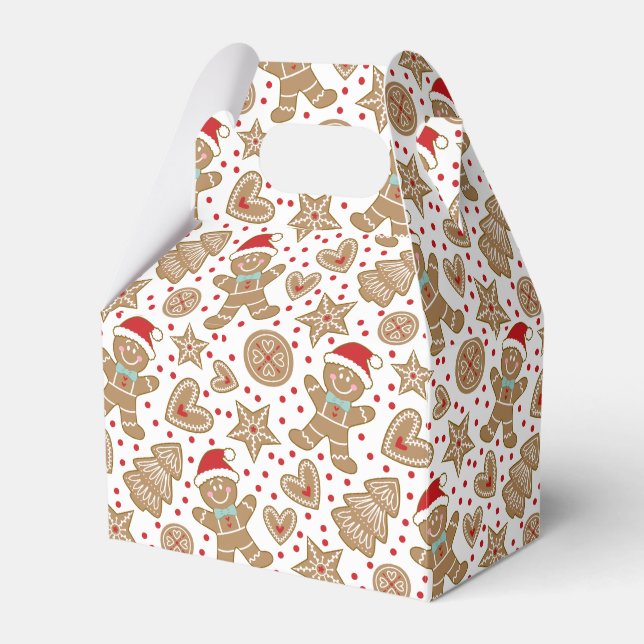  Cute Christmas Gingerbread Favor Boxes (Front Side)