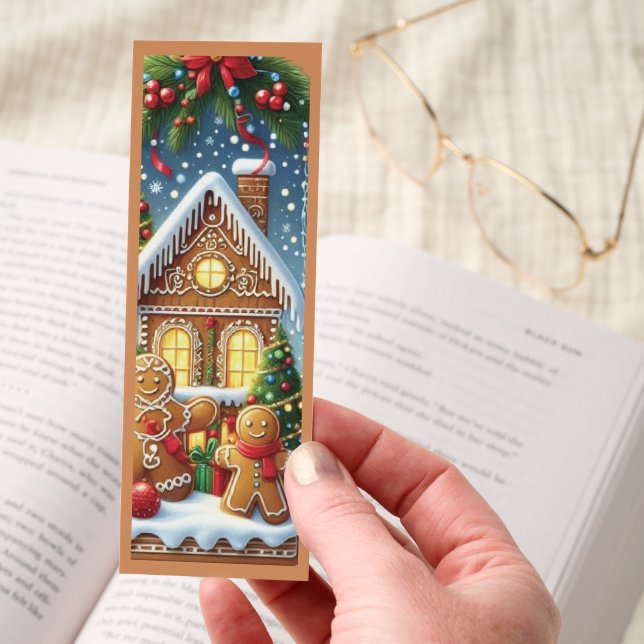 Cute Christmas Gingerbread House Bookmarks (Hand)