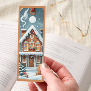 Cute Christmas Gingerbread House Bookmarks