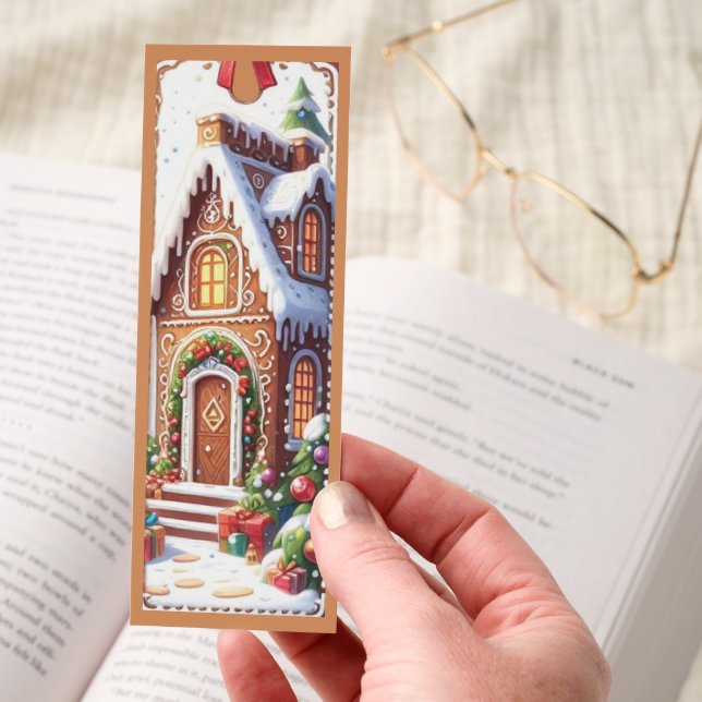 Cute Christmas Gingerbread House Bookmarks (Hand)