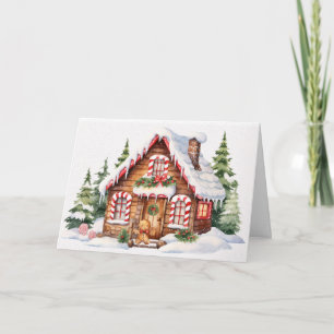 Cute Christmas Gingerbread House Holiday Card