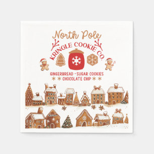 Cute Christmas Gingerbread Houses Cookies Napkins