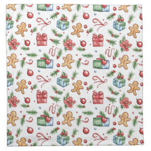 Cute Christmas gingerbread man Cloth Napkin