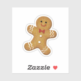 Cute Christmas Gingerbread Man Cookie Sticker