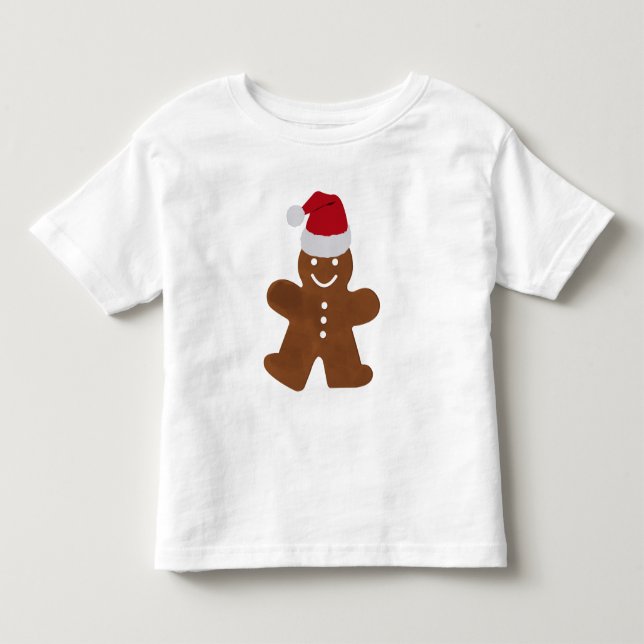 Cute Christmas Gingerbread Man Cookie Toddler T-shirt (Front)