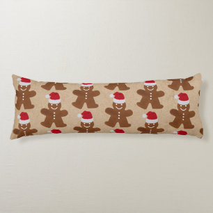 Cute Christmas Gingerbread Man Cookies Kraft Body Pillow
